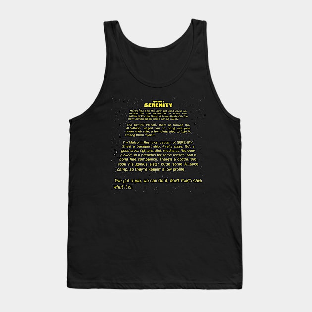 Serenity Opening Crawl Tank Top by bigdamnbrowncoats